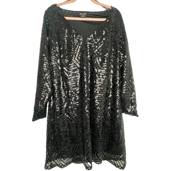 NWOT City Chic Sequin Mini Cocktail Dress 20 - Picture 2 of 9